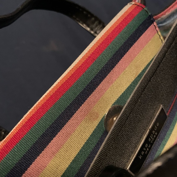 Vintage Kate Spade Rainbow Striped Handbag - Picture 12 of 12